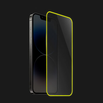 Tempered glass με φωσφορίζον περίγραμμα για Apple iPhone 14 Plus - Κίτρινος