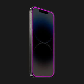 3x Picasee 3D Tempered glass με φωσφορίζον περίγραμμα για Apple iPhone 15 Pro - Ροζ - 2+1 δωρεάν