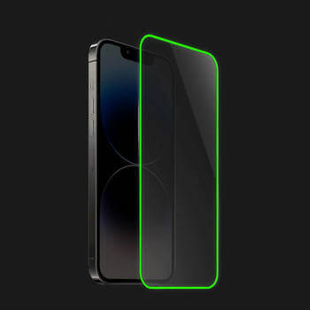 Tempered glass με φωσφορίζον περίγραμμα για Apple iPhone 15 Plus - Πράσινος