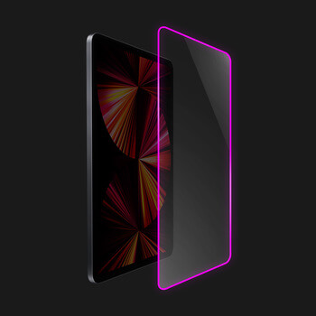 3x Picasee 3D Tempered glass με φωσφορίζον περίγραμμα tablet για Apple iPad 10.2" 2019 (7. gen) - Ροζ - 2+1 δωρεάν