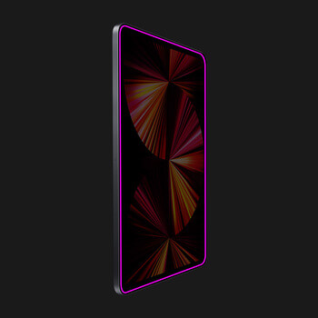 3x Picasee 3D Tempered glass με φωσφορίζον περίγραμμα tablet για Apple iPad Pro 11" 2022 M2 (4.generace) - Ροζ - 2+1 δωρεάν