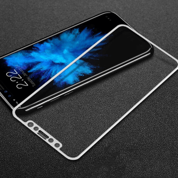 Picasee 3D Tempered glass με περιμετρικό πλαίσιο για κινητό Apple iPhone X/XS - άσπρο