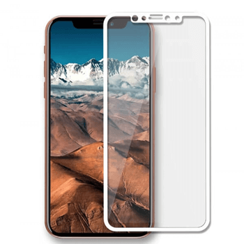 Picasee 3D Tempered glass με περιμετρικό πλαίσιο για κινητό Apple iPhone X/XS - άσπρο