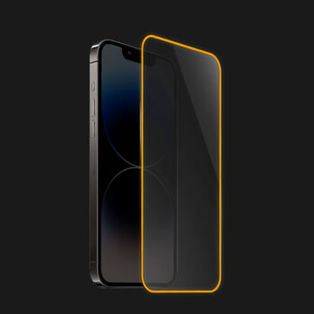 Tempered glass με φωσφορίζον περίγραμμα για Apple iPhone 16 Plus - Πορτοκάλι