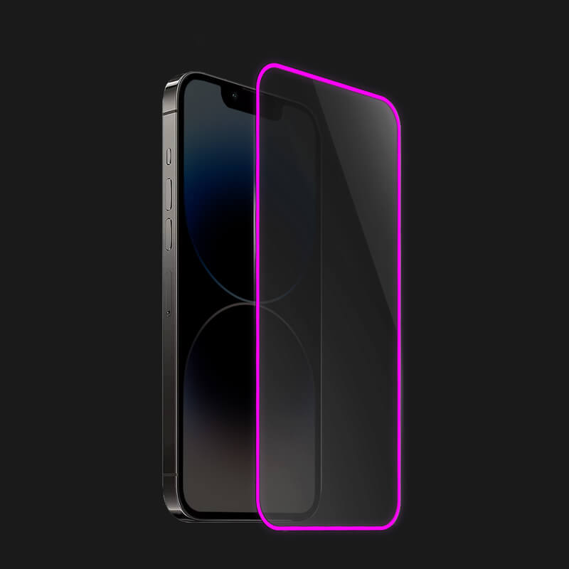 PicaseeTempered glass με φωσφορίζον περίγραμμα για Huawei Nova 5T - Ροζ