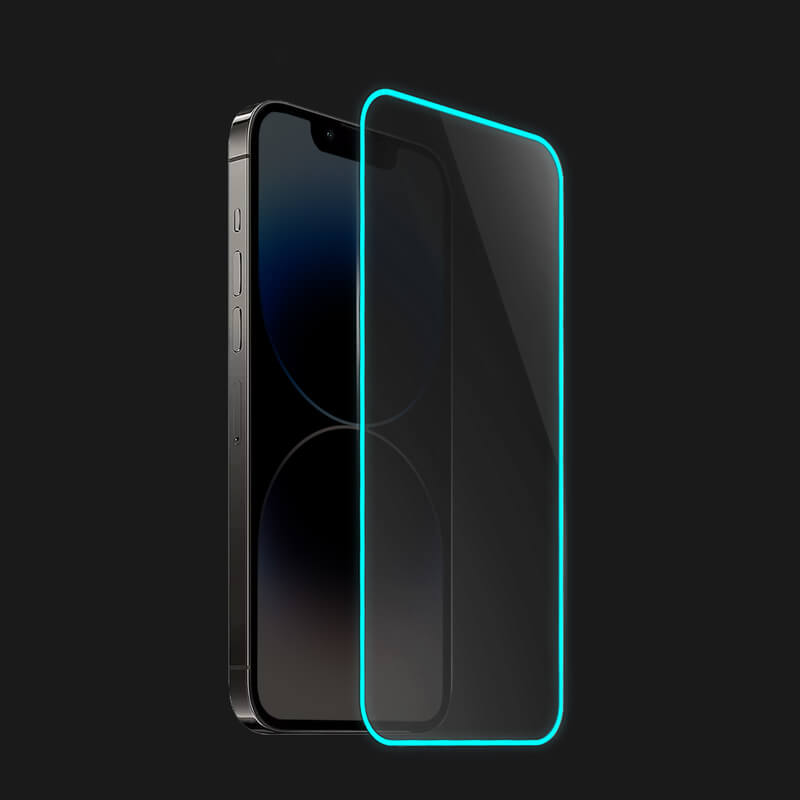 PicaseeTempered glass με φωσφορίζον περίγραμμα για Apple iPhone 7 - Μπλε